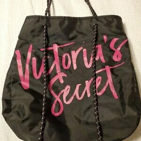 Nwt Victoria\'s Secret Tie Up Tote Book Bag Victoria main image 2